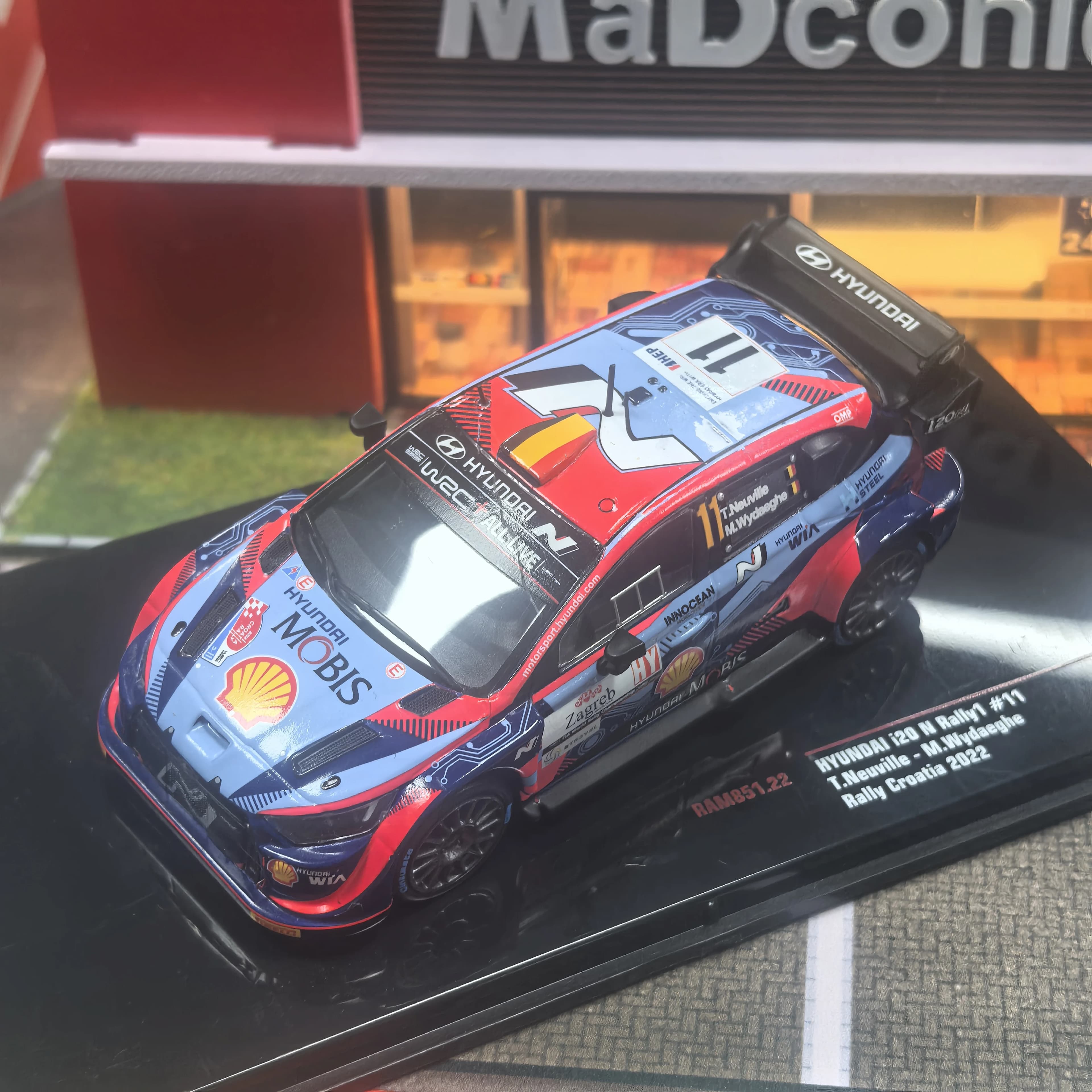 Ixo 1:43 i20 # 11 Rallye Monte Carlo 2022 Modèle de course en alliage Souvenir pour adulte Jouet d