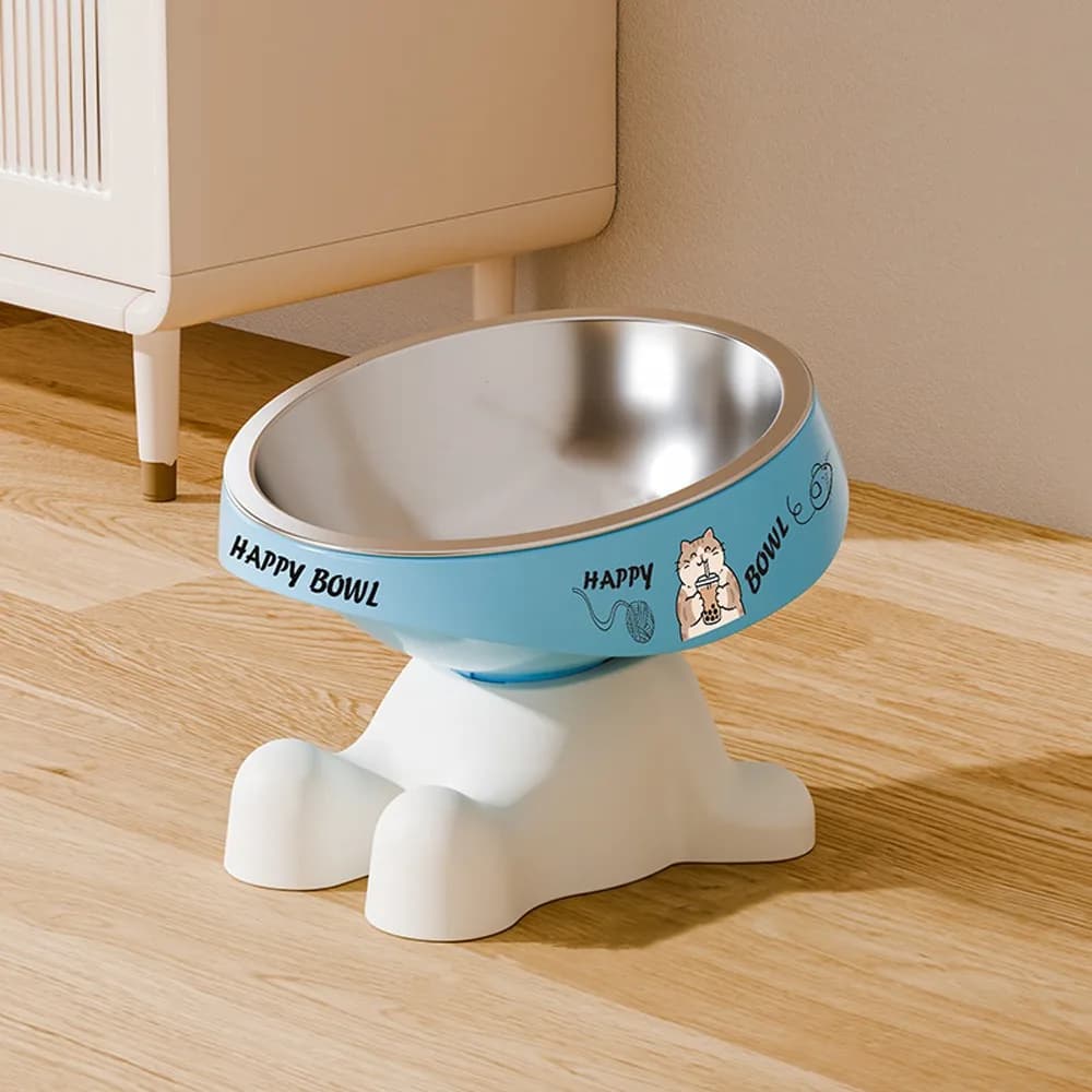 Bol pour chat en acier inoxydable détachable, base antidérapante, bord anti-mastication, résistant a