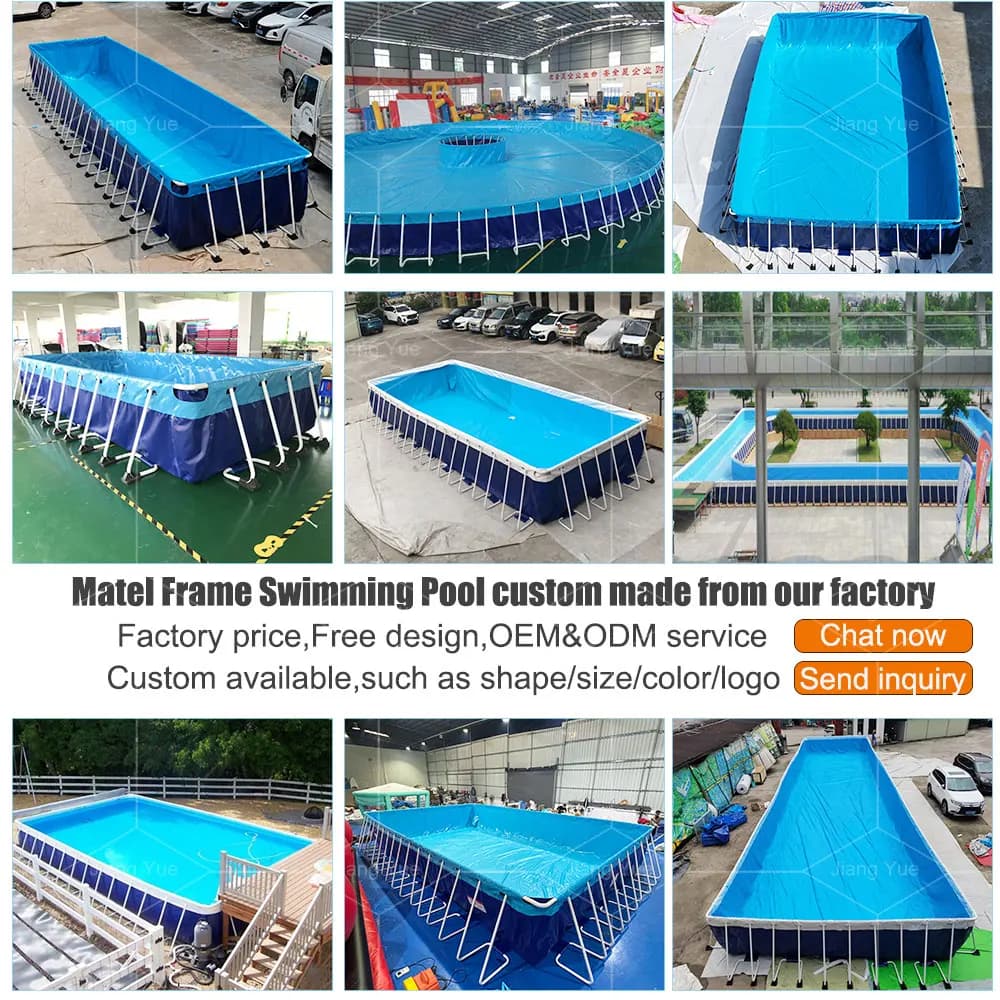 Piscine en PVC avec structure en acier, détachable, pour usage extérieur, avec pompe filtrante