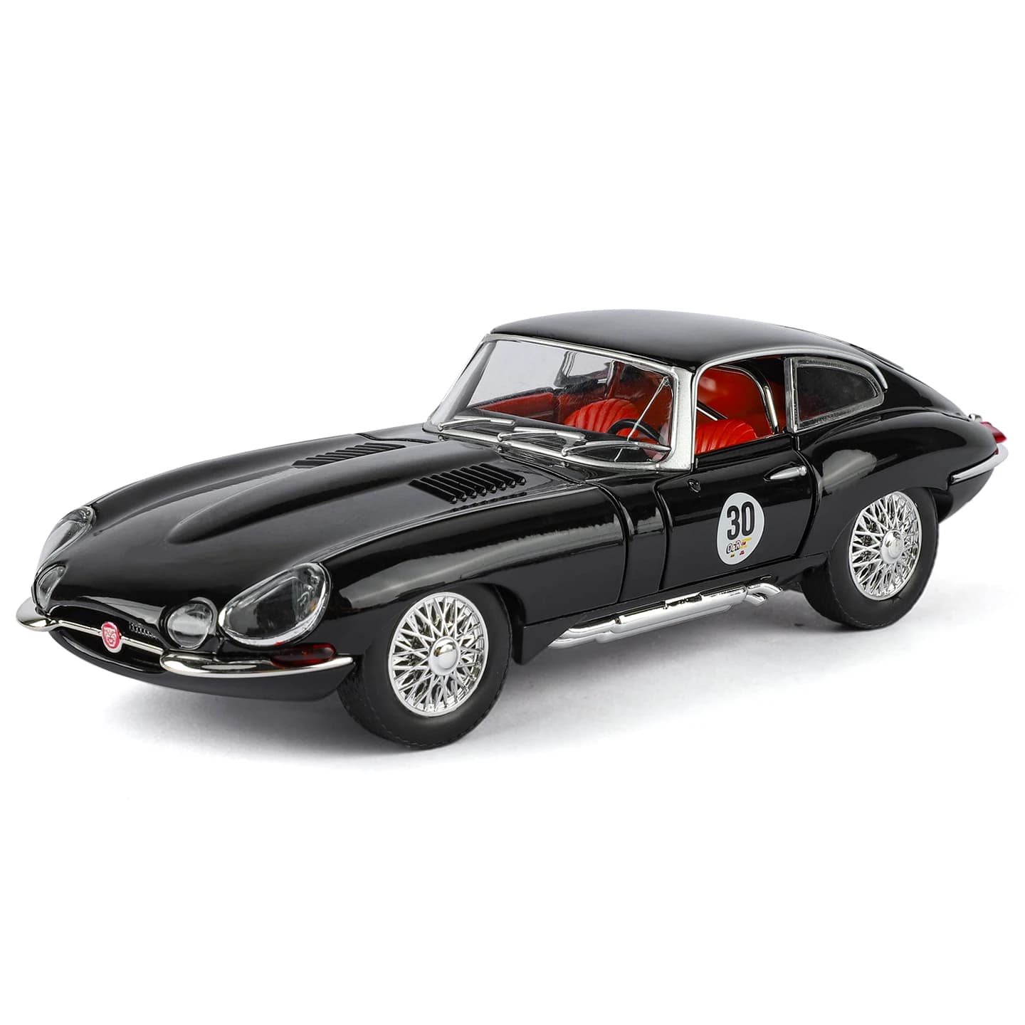 Modèle de voiture miniature classique Jaguar E-Type 1/24, en alliage métallique, avec son et lumière