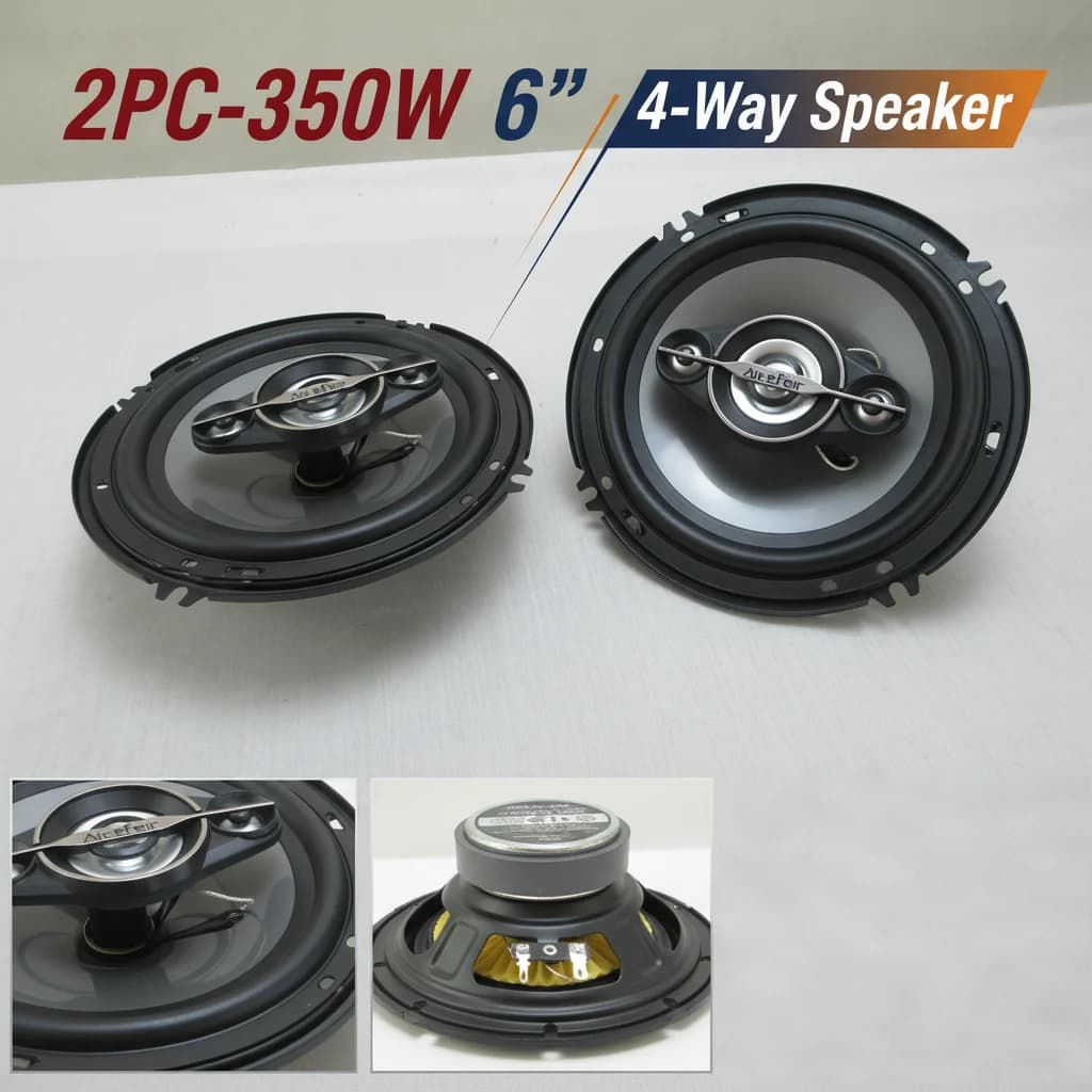 2 pièces, haut-parleurs coaxiaux de voiture 6 pouces, 300W, système audio automobile 2 voies avec wo