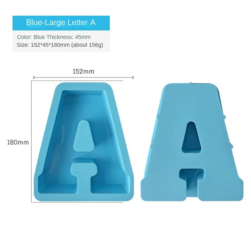 Moule en silicone 26 lettres majuscules pour bougies, savons faits main, résine époxy, cire – Idéal