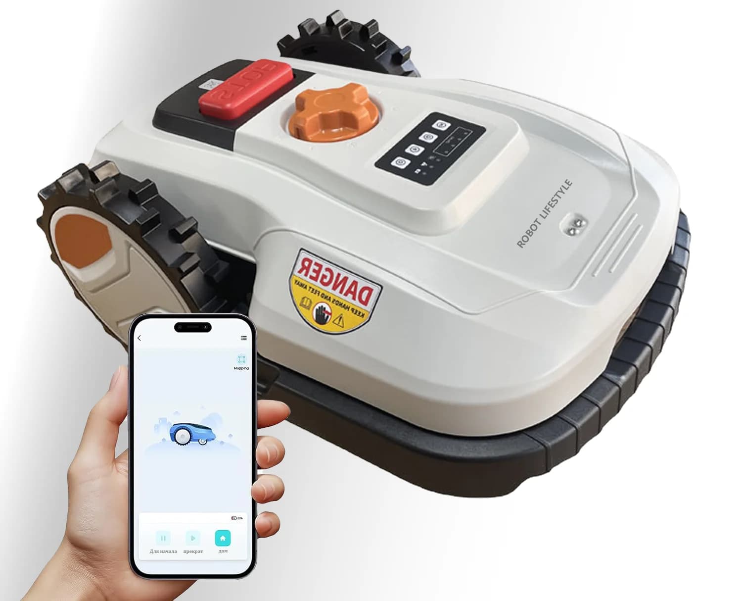Robot Tondeuse à Gazon Robot Contrôlé par Application, avec Wifi et Bluetooth, pour l'entretien de l
