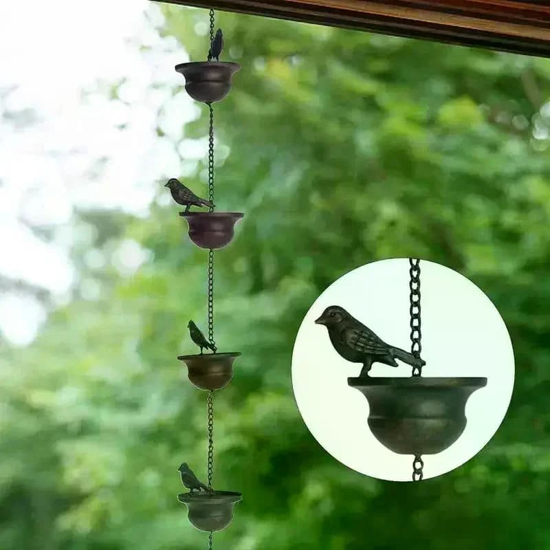 Collecteur d'eau de pluie créatif en fer forgé
