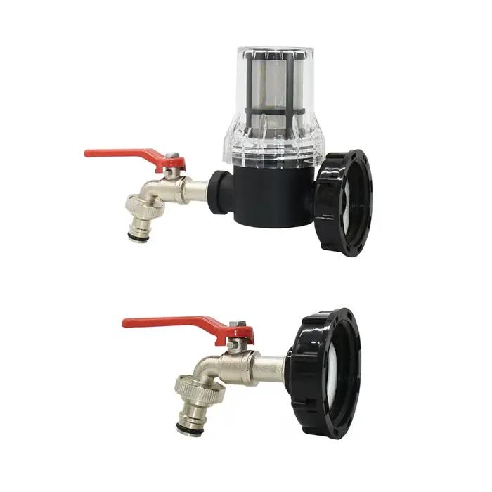 Adaptateur de robinet de réservoir IBC de 1000 litres, filetage S60X6, tuyau d'arrosage 1/2 voies, r