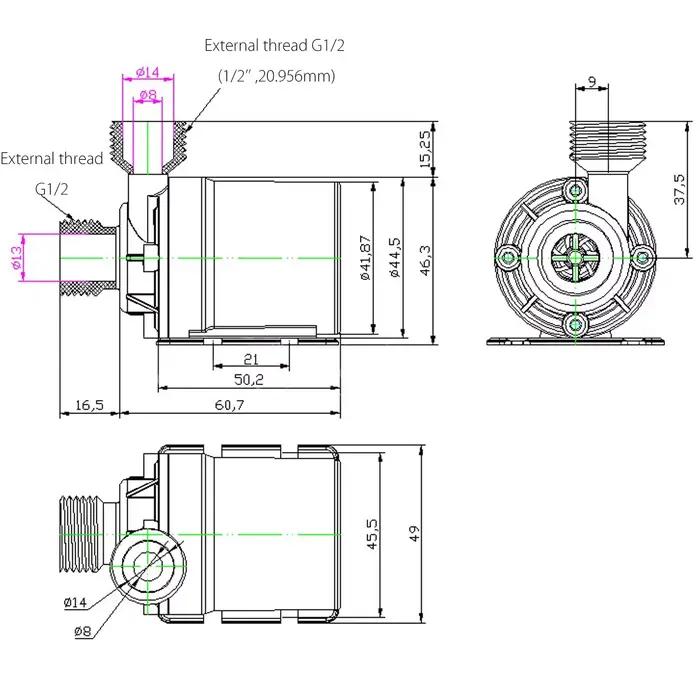 Pompe submersible silencieuse à moteur sans balais DC12V DC24V pour douches et installations de plomberie, avec haute pression et débit d'eau optimal pour une expérience de douche inégalée