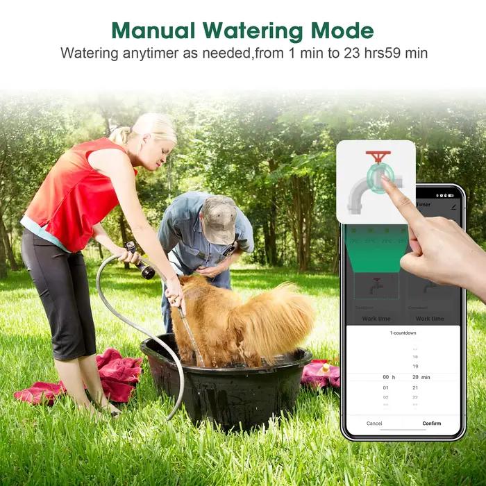 Zigbee/BT minuterie d'eau automatique double tuyau système d'arrosage