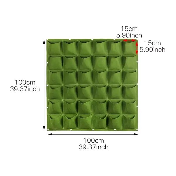 Sac de culture vert à 36/72 poches, sacs de plantation verticaux suspendus au mur, jardin, légumes,