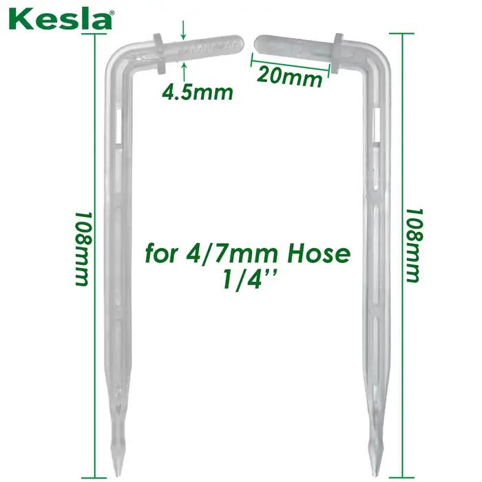 KESLA 50x jardin 4/7mm tuyau Transparent courbure flèche goutteur 1/4 ''émetteur goutte à goutte éco