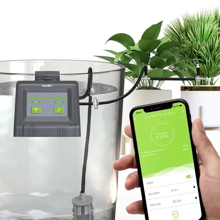 Kit d'arrosage automatique WiFi RAINPOINT pour plantes d'intérieur balcon jardin extérieur avec contrôle vocal app Tuya programmation personnelle