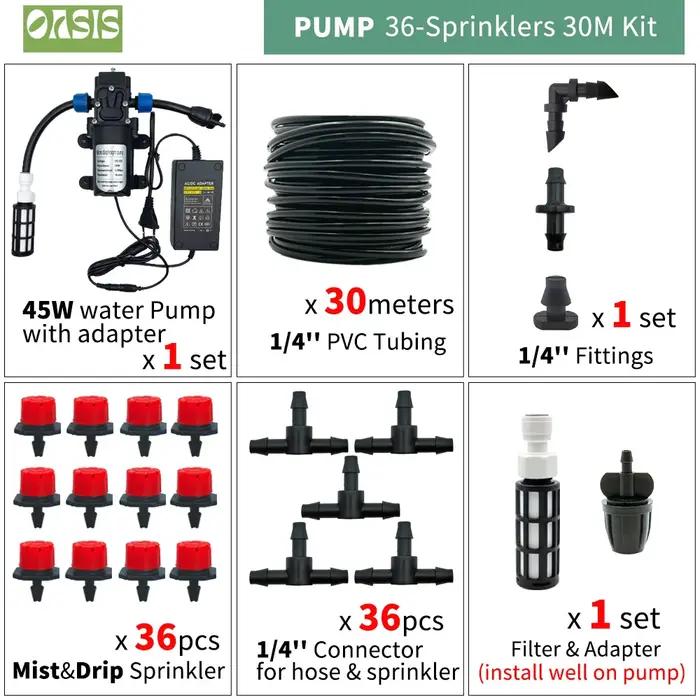 Kit d'irrigation OASIS en plastique avec système d'arrosage goutte à goutte pour jardin, potager, terrasse et amoureux de la nature