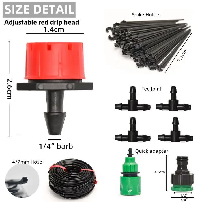 Système d'irrigation goutte à goutte 5M-60M Kit d'arrosage pour plantes avec minuterie réglable pour jardin et serre occasions spéciales