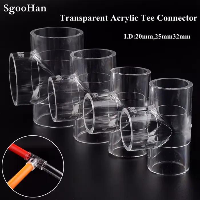 1 pièce Raccord en T pour tuyau acrylique 16~50mm, Connecteur pour aquarium, Raccords coudés pour tu