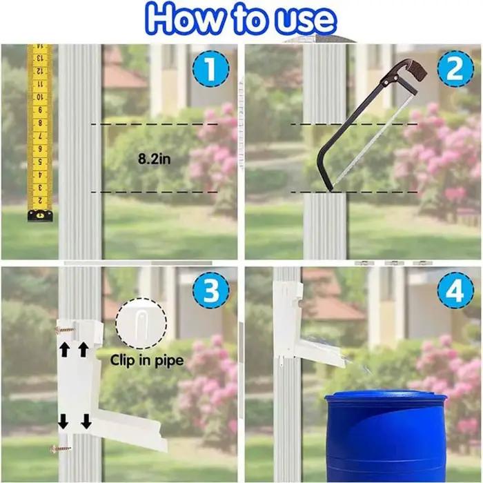 Système de récupération d'eau de pluie écologique avec déviateur et passoire en métal