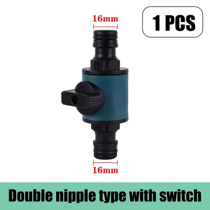 Valve filetée 3/4 "avec raccord de mamelon de 16mm, Valve d'arrêt de tuyau d'arrosage, adaptateur de