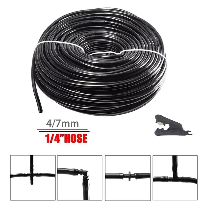 Tuyau d'irrigation enroulable en PVC 4/6mm noir pour fleurs bonsaïs et pelouses occasions spéciales jardinage