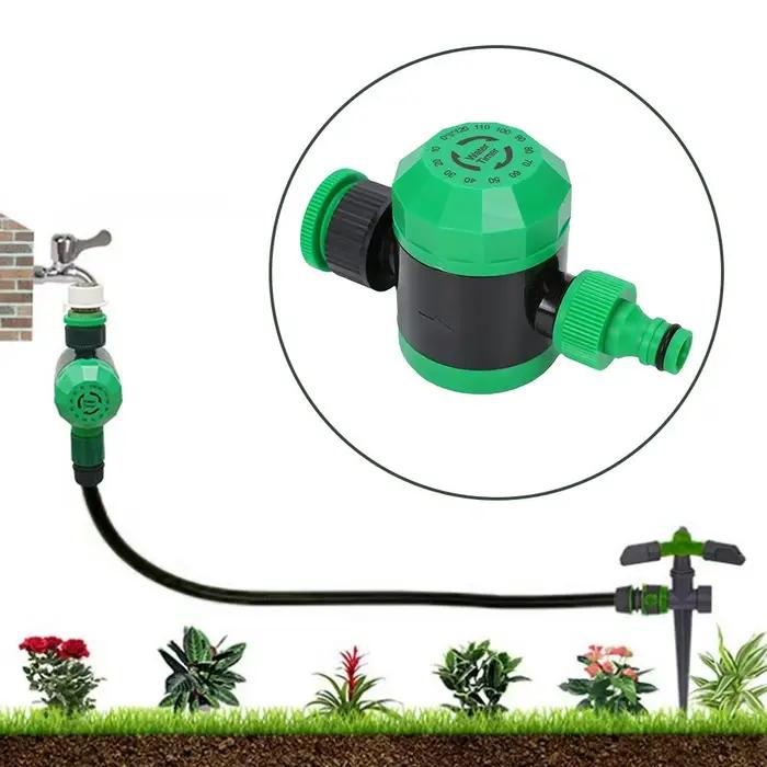 Programmateur d'arrosage automatique vert pour jardin, minuterie sans pile, système de contrôle mécanique pour arrosage des plantes, balcon, potager, parterre de fleurs, usage facile et efficace