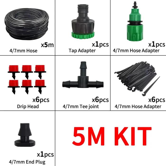 Système d'irrigation goutte à goutte micro 5/10/15/20M, arrosage automatique portable avec goutteurs