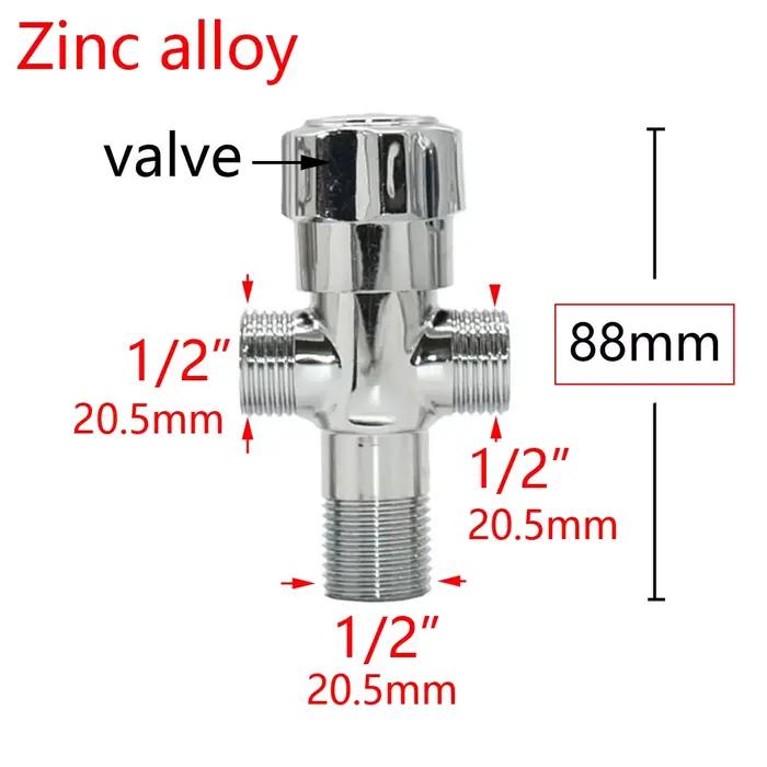 Connecteur de plomberie à filetage en laiton de 1/2 ", robinet séparateur d'eau en T, Valve à 2/3 vo