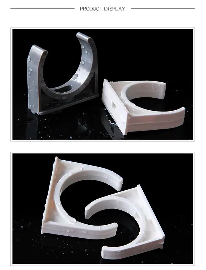 Collier de serrage de tuyau en PVC pour irrigation de jardin aquarium joint de fixation support de tuyau d'eau polyvalent 20 à 50mm 2 à 10 pièces