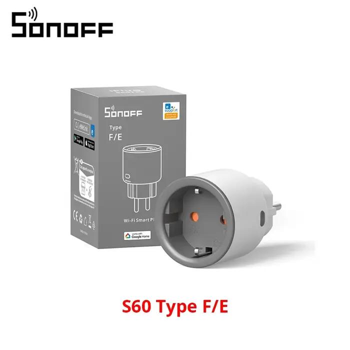 Prise WiFi Intelligente Sonoff S60 EU Surveillance Energie Programmation Minuterie Controle App Commande Vocale Scene Intelligent Protection Sûreté Durabilité Occasions Particulières