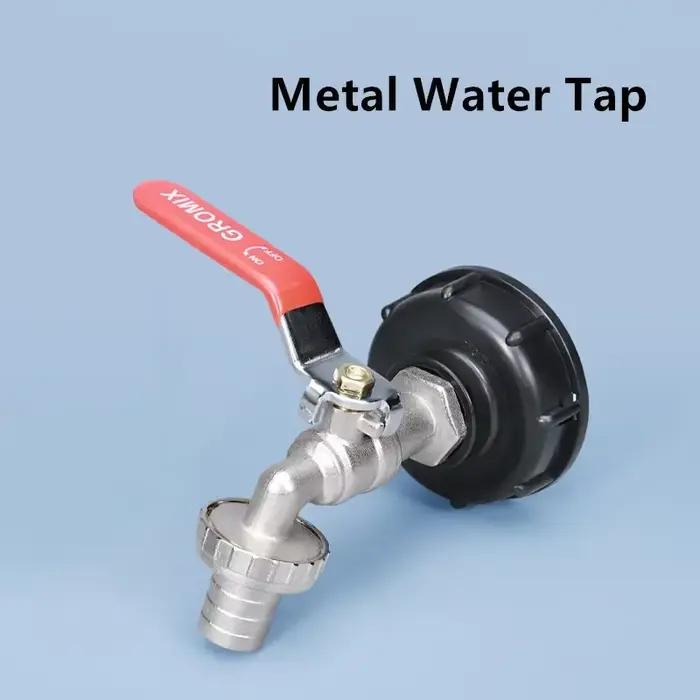 Adapatateur de réservoir d'eau 1000L S60 * 6 Connecteur de tuyau d'arrosage épais Robinet de remplacement de réservoir IBC pour jardiniers occasions spéciales