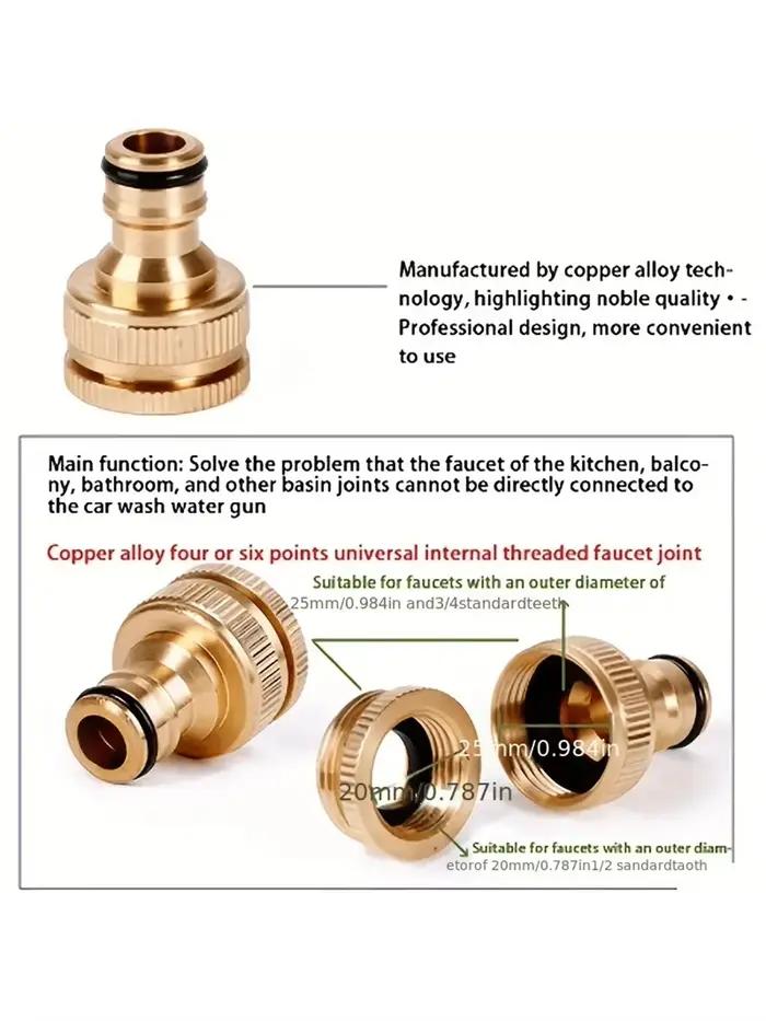Adaptateur de tuyau d'arrosage en laiton pour kits d'arrosage robustes connecteur de robinet nettoyeur haute pression irrigation jardin professionnel amateur