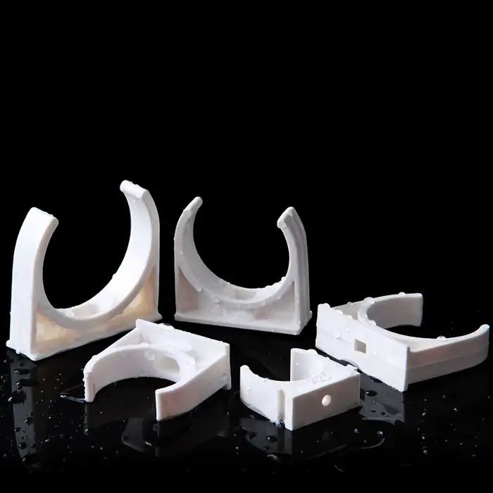 Collier de serrage de tuyau en PVC pour irrigation de jardin aquarium joint de fixation support de tuyau d'eau polyvalent 20 à 50mm 2 à 10 pièces