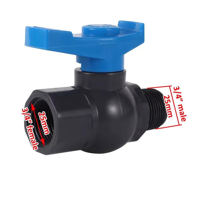 Robinet à tournant sphérique en PVC 3/4 "/1 pouce, 1 pièce, robinet d'eau, adaptateur de robinet d'a