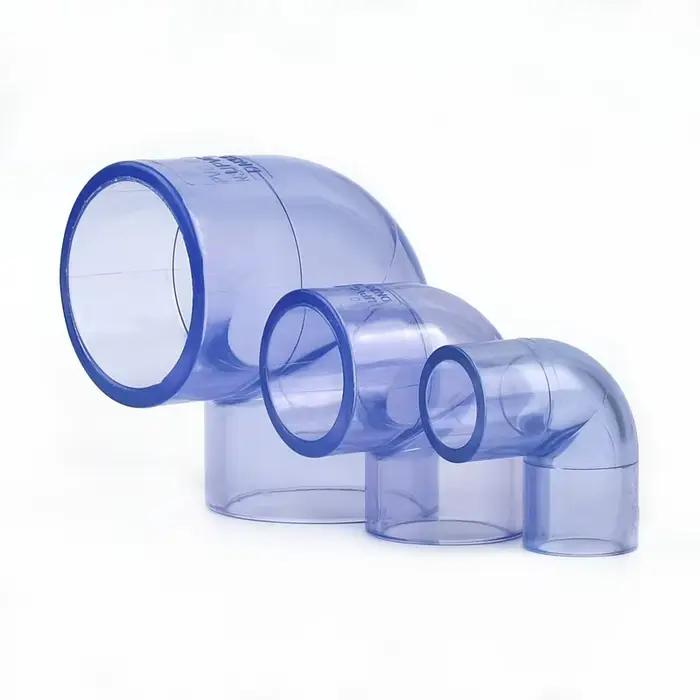 Connecteur en PVC bleu Transparent, 16 20 25 32 40 50mm, Joints coudés UPVC pour Aquarium, réservoir