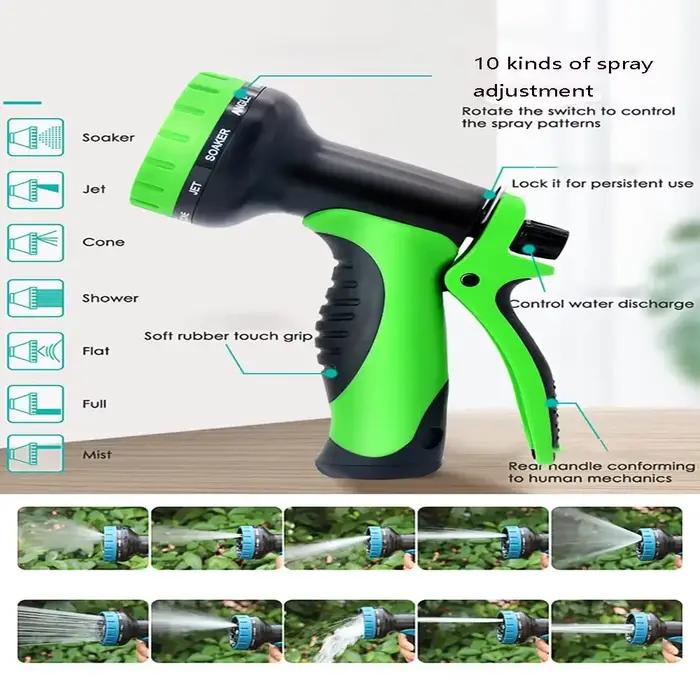 Tuyau d'arrosage extensible et flexible pour jardinage, lavage de voiture et nettoyage de fenêtres, adaptable et résistant aux intempéries