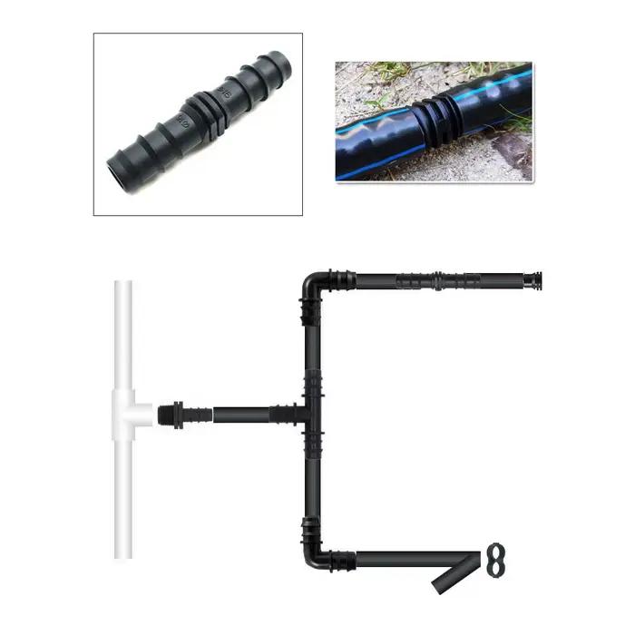 10 pièces 16mm 20mm 25mm raccords barbelés connecteur droit à travers Micro goutte-à-goutte PE tuyau