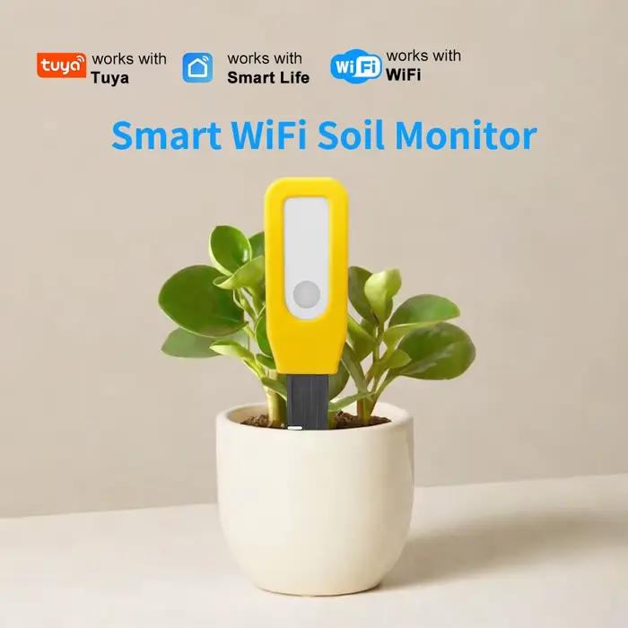 Moniteur de sol WiFi Tuya Smart capteur de température et d'humidité pour surveillance en temps réel automatique du jardin avec alerte de faible batterie pour jardiniers passionnés et propriétaires de jardins intelligents