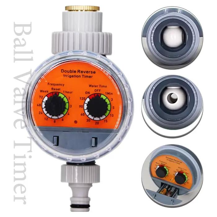 Programmateur d'arrosage automatique à vanne à bille avec écran LCD pour jardin et serre occasionnels absences week-ends vacances voyages usage domestique extérieur irrigation goutte à goutte