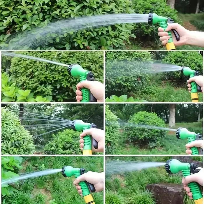 Pistolet d'arrosage de jardin extensible haute pression, ensemble de tuyaux de jardin, buse de pulvérisation multifonctionnelle en métal pour le lavage de voitures et l'entretien des plantes
