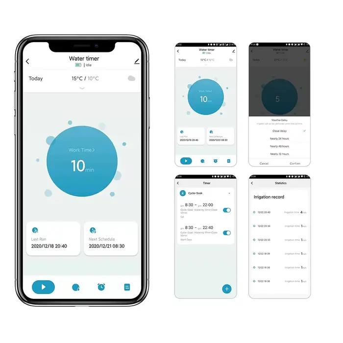 Système d'arrosage automatique minuterie intelligente Wi-Fi valve d'eau pour jardin programmable en ligne à distance occasions spéciales