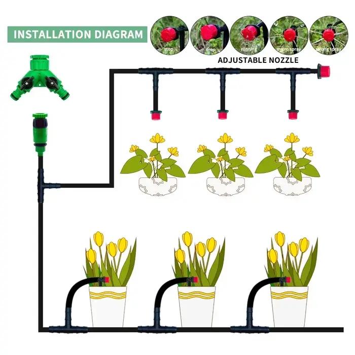 Système d'irrigation goutte-à-goutte pour serre jardinage bricolage tuyau d'arrosage automatique micro kit arrosage goutteurs réglables