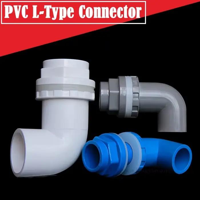 Adaptateur coudé en PVC 90° pour tuyau de débordement d'aquarium anti-fuite avec rotation 360° pour systèmes de filtration et circulation