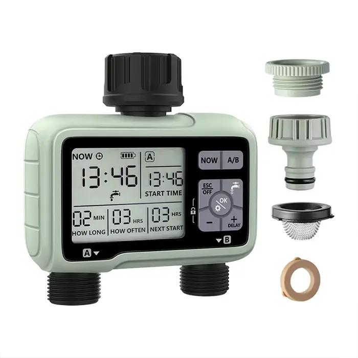 Minuterie d'eau à 2 sorties pour jardiniers professionnels arrosage automatique programmable irrigation précise et économique pour jardins extérieurs occasions spéciales