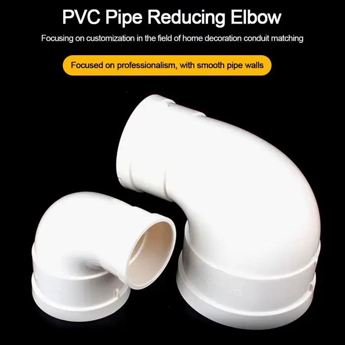 Embout de raccordement coudé en PVC blanc à 90 degrés pour tuyau acier inoxydable résistant aux chocs et à la corrosion pour bricolage et construction diverses applications et occasions