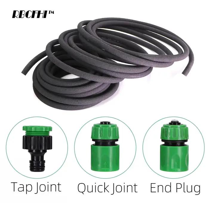 Tuyau d'arrosage en plastique PVC résistant et doux pour jardin 7.5m ou 15m avec connecteurs supplémentaires pour un arrosage durable et économique
