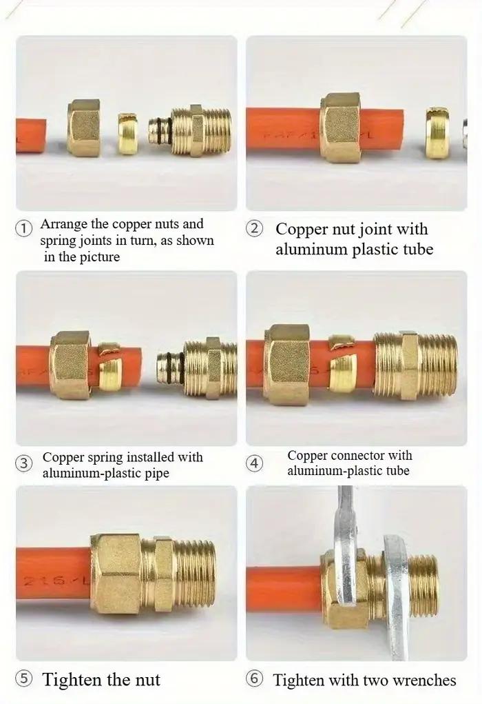 Ensemble de 1 pièce de joints en cuivre pour tuyaux en aluminium et plastique 1216
