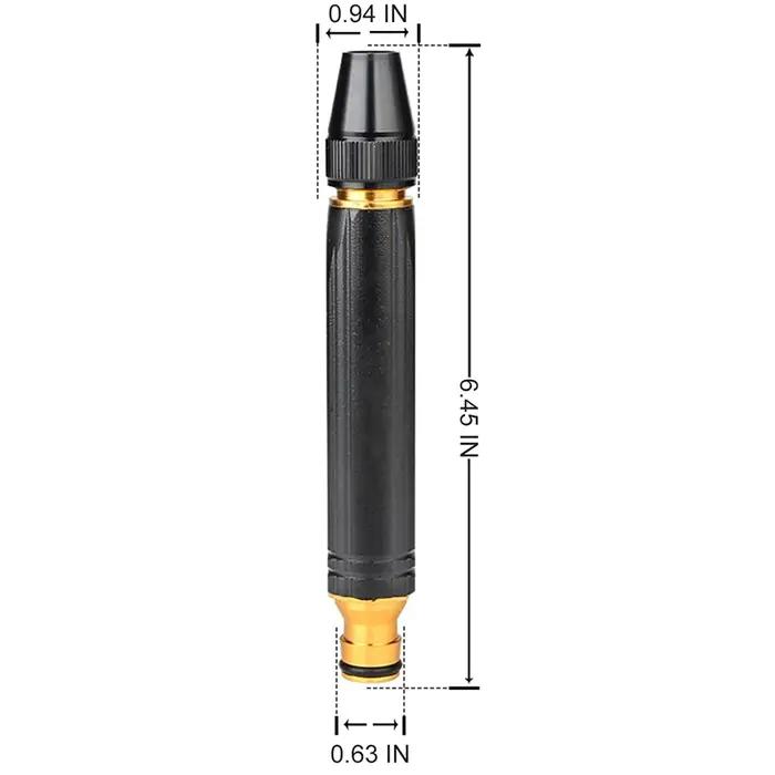 Pistolet d'arrosage en plastique noir à buses interchangeables pour arrosage et lavage de voiture multifonctionnel pour jardin et maison