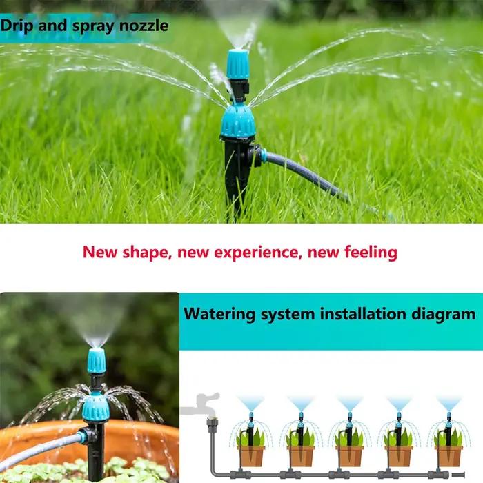 Tuyau d'irrigation de jardin en PE de 3/8'' (12 mm) - Système d'arrosage 360° ° Arroseur micro-pulvérisateur 2-en-1