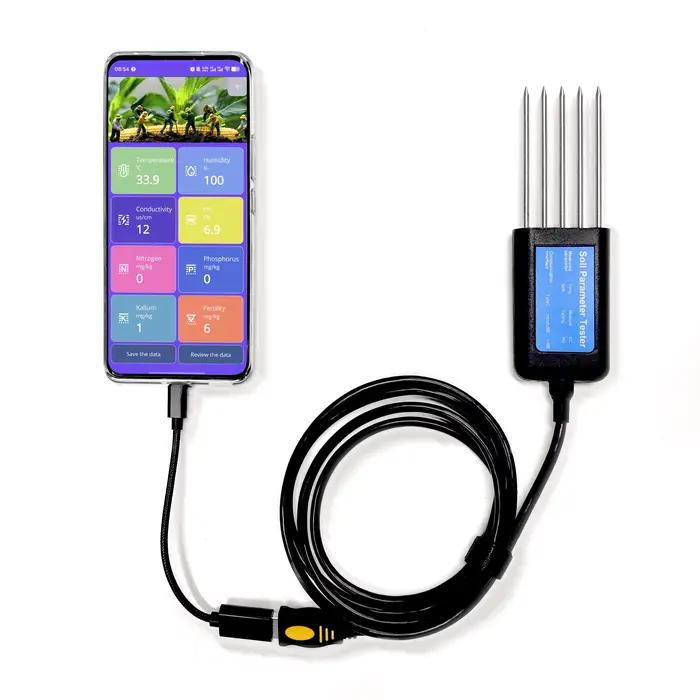 Transmetteur intégré de sol USB pour mesurer température humidité PH EC NPK jardinage agriculture détection de sol occasions spéciales