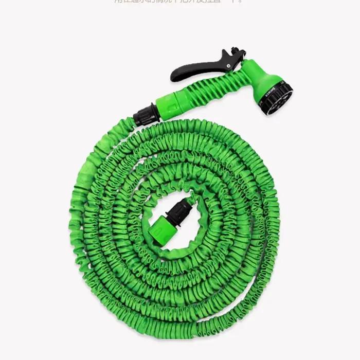 Tuyau d'arrosage flexible et extensible en plastique POM avec pistolet de pulvérisation multifonction pour arrosage jardin lavage voiture et nettoyage vitres extérieur