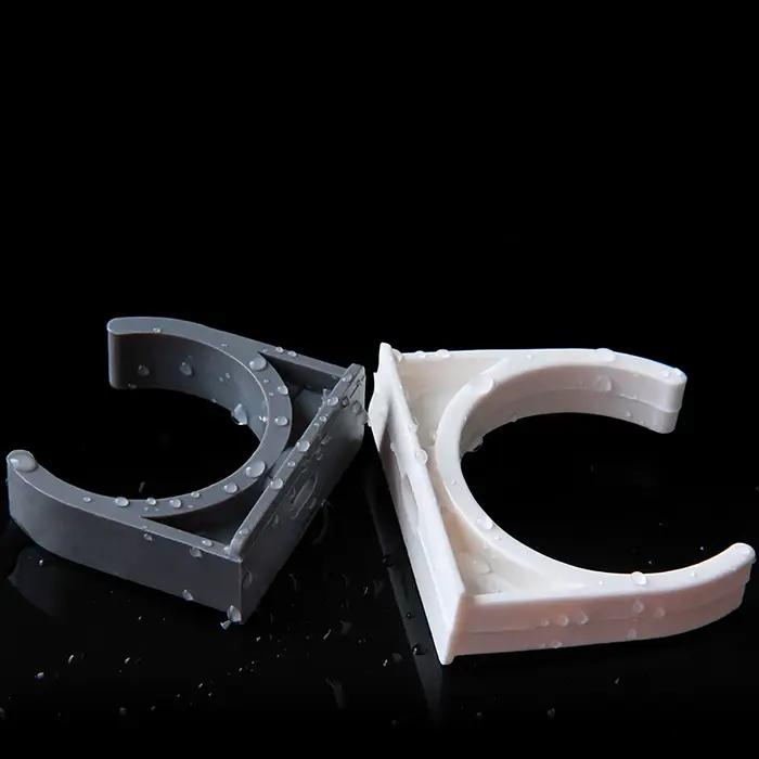 Collier de serrage de tuyau en PVC pour irrigation de jardin aquarium joint de fixation support de tuyau d'eau polyvalent 20 à 50mm 2 à 10 pièces