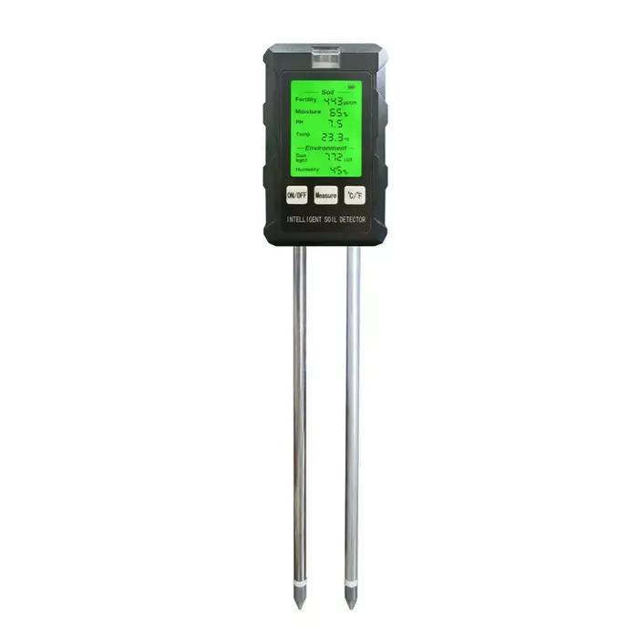 Testeur de sol multifonctionnel 6 en 1 analyseur de fertilité du sol pH température humidité luminosité soleil détecteur d'humidité air analyseur de sol pour jardinage
