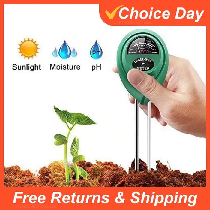 3 en 1 sol PH mètre lumière du soleil PH testeur jardin fleurs sol capteur d'humidité compteur plant