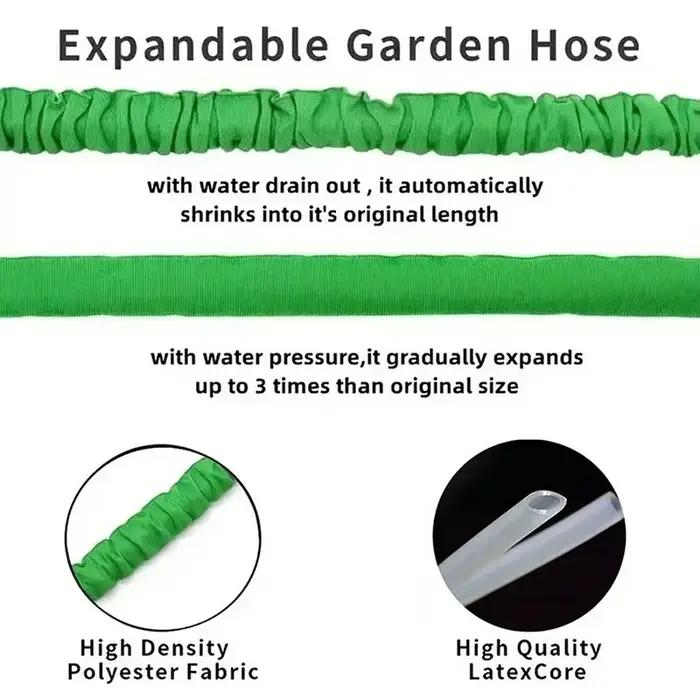 Tuyau d'eau extensible en TPE flexible et robuste avec système rembobinable et montage au mur pour jardinage et nettoyage voiture